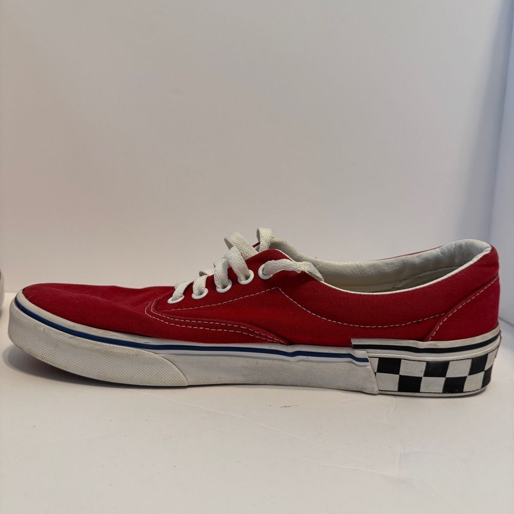 Vans Red Canvas Checkerboard Heel Sneakers Size 10 Men / 11.5 Women - Picture 12 of 16